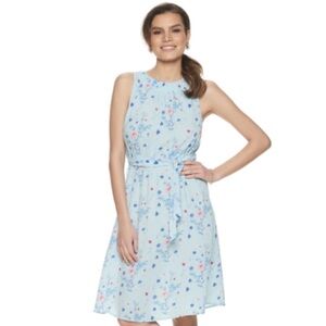 Juicy Couture Light Blue Floral MiNI Dress XXL high neck summer dress